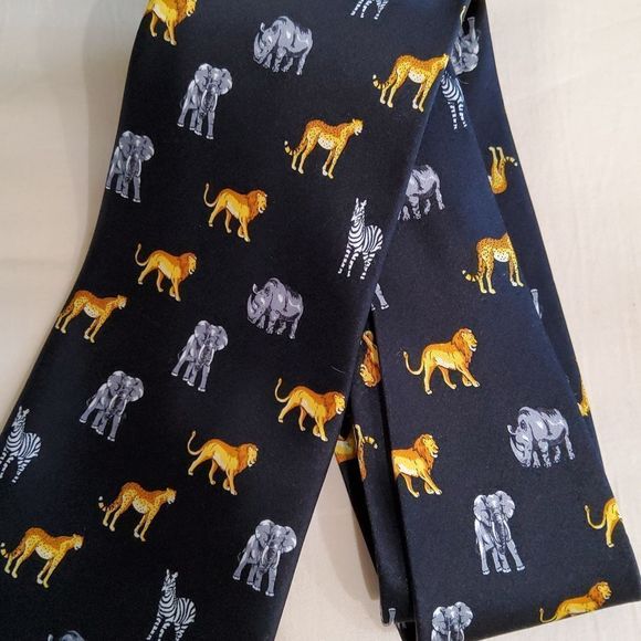 Into Africa Men's Africa Animal Tie - Picture 1 of 5